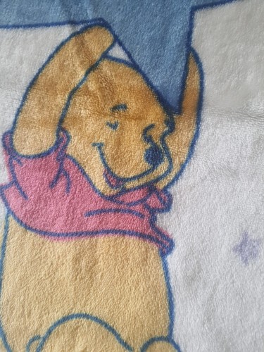 Vintage Disney Crown Crafts Winnie the Pooh STARS Moon Fleece Baby Blanket - Picture 2 of 7