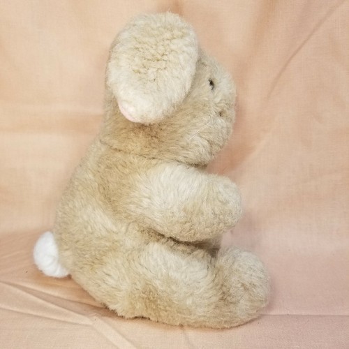 Vintage 1983 Dakin Tan Pink Bunny Rabbit Stuffed Plush 9" Blue Plastic Hang Tag - Picture 5 of 9