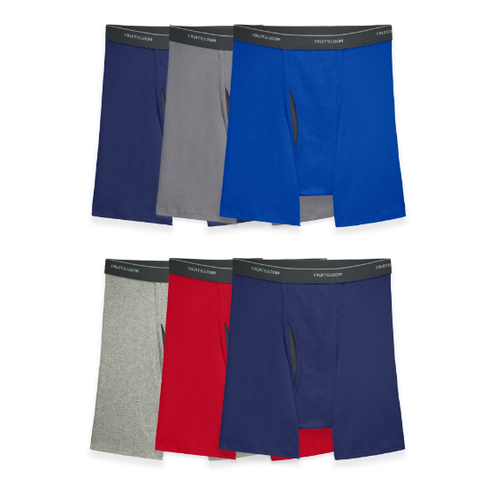 Fruit of the Loom Men's EverSoft CoolZone Fly Boxer Briefs, Super Value 6 Pack - Picture 4 of 13