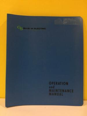 Blue M  Versa-Range Test Chambers 1004-3 Series Operation and Maintenance Manual