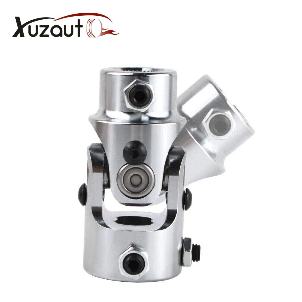 3/4" 36 Spline X 3/4" DD Steering Universal Joint Chrome Single U Joint Shaft