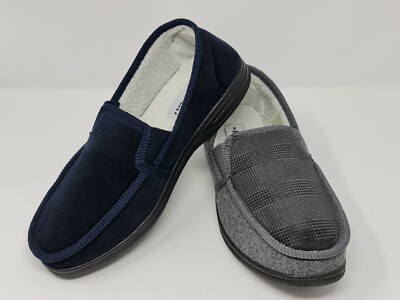 mens moccasin slippers wide fit