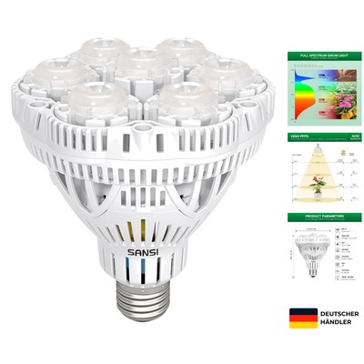 SANSI 36W LED Pflanzenlampe Vollspektrum E27 für Zimmerpflanzen Grow Light mi...