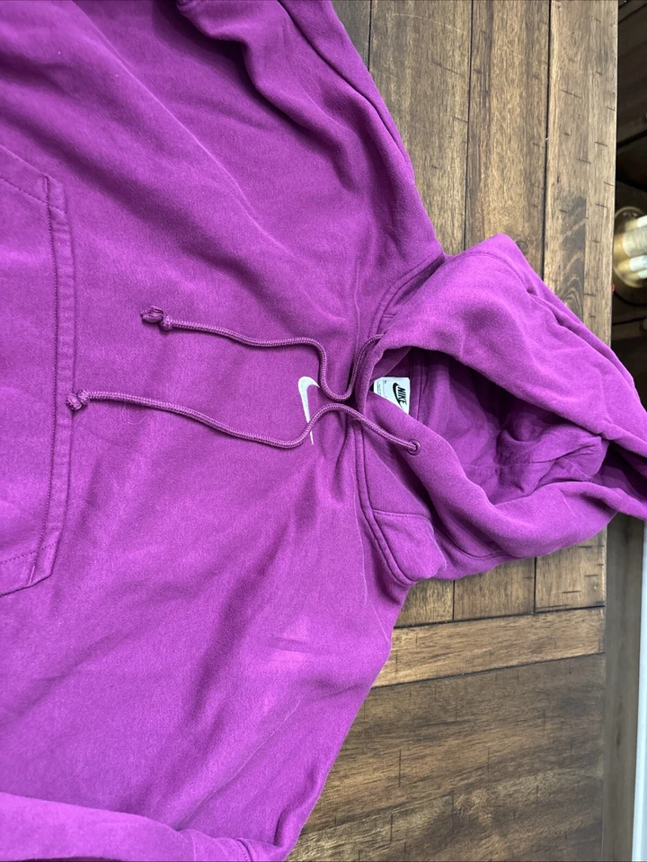 NIKE Suéter Mujer XL Rosa CENTER SWOOSH Logo Sudadera con Capucha Pullover Recortado Foto 3 de 4