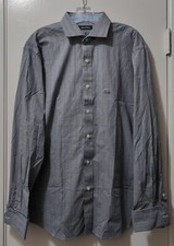 Nautica Men's Blue/White Plaid Dress Shirt Size 16.5 34/35