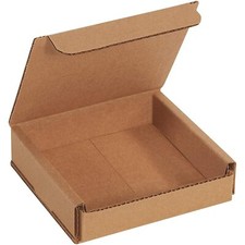 50 4" x 4" x 1" Kraft Corrugated Mailers Die Cut Tuck Flap Boxes