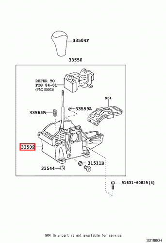 Genuine Toyota Prado 120 Series RZJ KZJ KDJ GRJ Auto AT Gear Shift Lever Housing - Picture 5 of 7