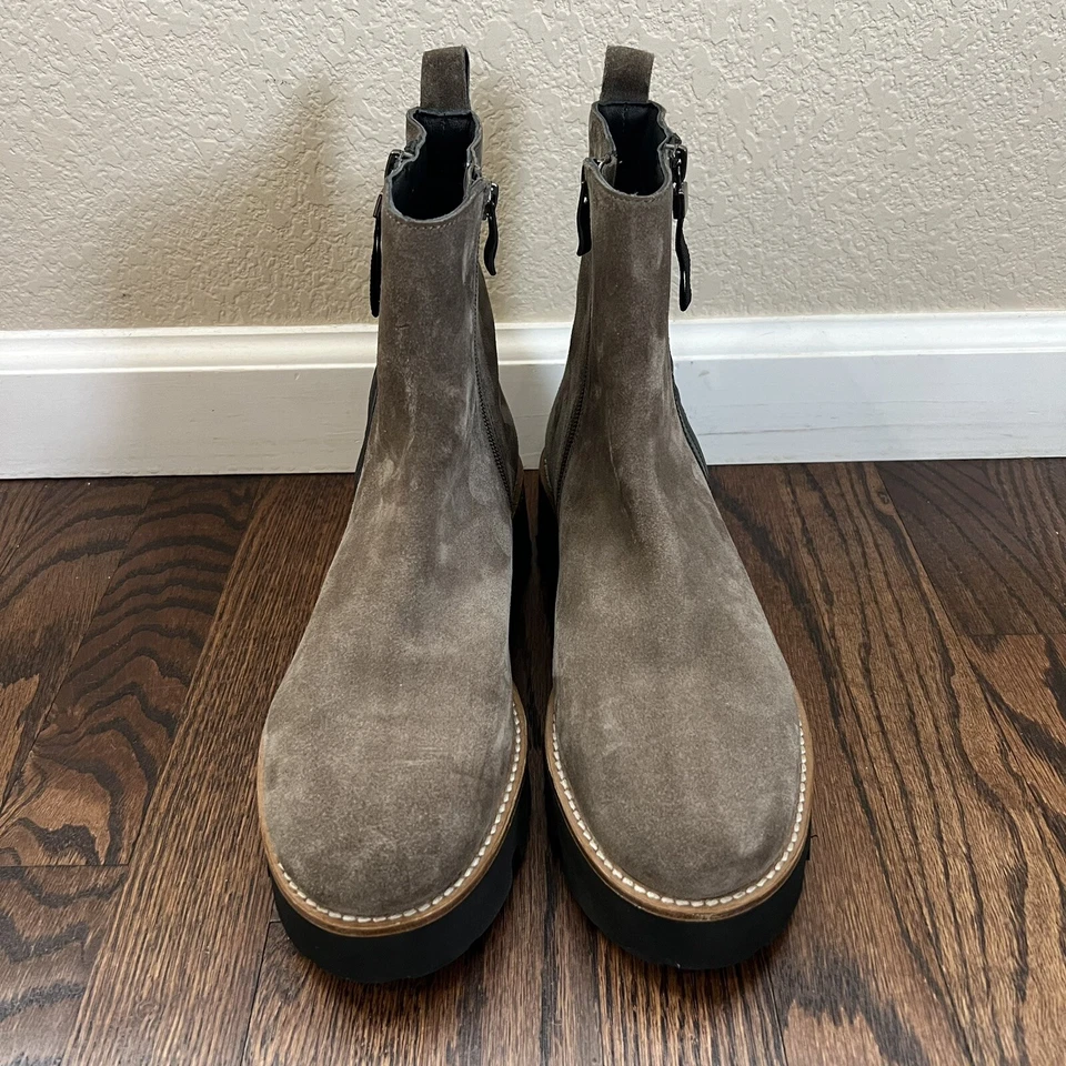 Botas altas suaves Ara Kingston para mujer talla 8,5-9 gris cuero cremallera lateral $240 Foto 3 de 4