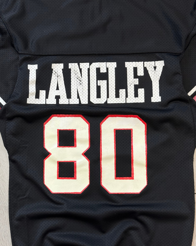 Vintage Langley #80 Macgregor Sand-Knit Black/Red Football Jersey - Size Small - Picture 3 of 6