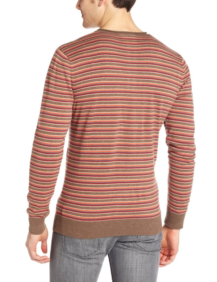 VOLCOM Olah COTTON Stripe CREW Neck HENLEY Hipster SWEATER Mens size XL Slim FIT - Image 4 of 4