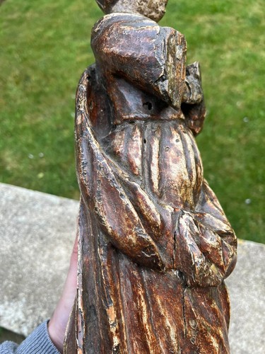 17th Century Antique European Carved Polychrome Figure Sculpture Flemish Rare - Picture 17 of 24