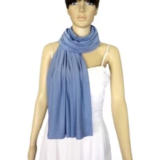Blue Jay Wrap Scarf. Blue Jay Shawl. Soft Cotton Spandex Long Scarf. 
