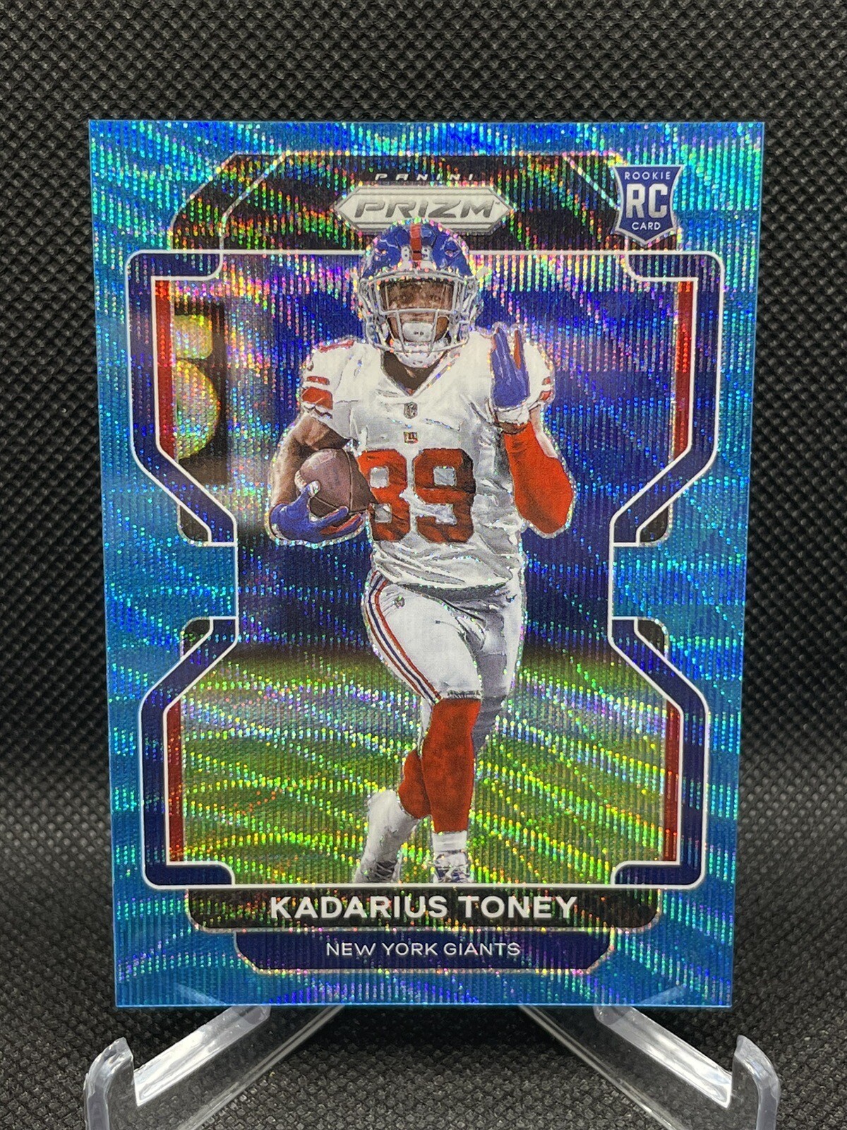 2021 Panini Prizm Kadarius Toney Blue Wave Prizm Rookie RC /199 Giants