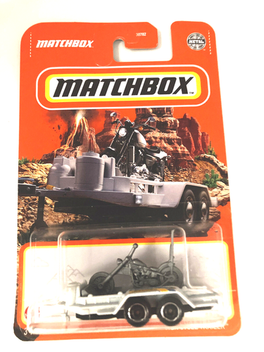 2022 Matchbox Cycle Trailer With Chopper White NEW!!! - 第 1/4 張圖片