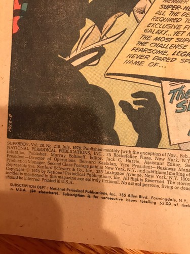 SUPERBOY # 218 DC COMIC 1976 - Picture 4 of 8