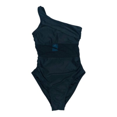 CUPSHE One Piece Swimsuit Size S Black One Shoulder Tummy Control Padded Strappy