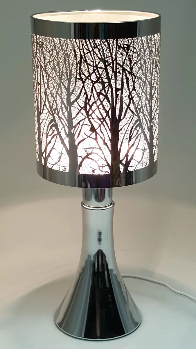 Fragrance Stainless Steel Table Touch Lamp Tree White Silver color