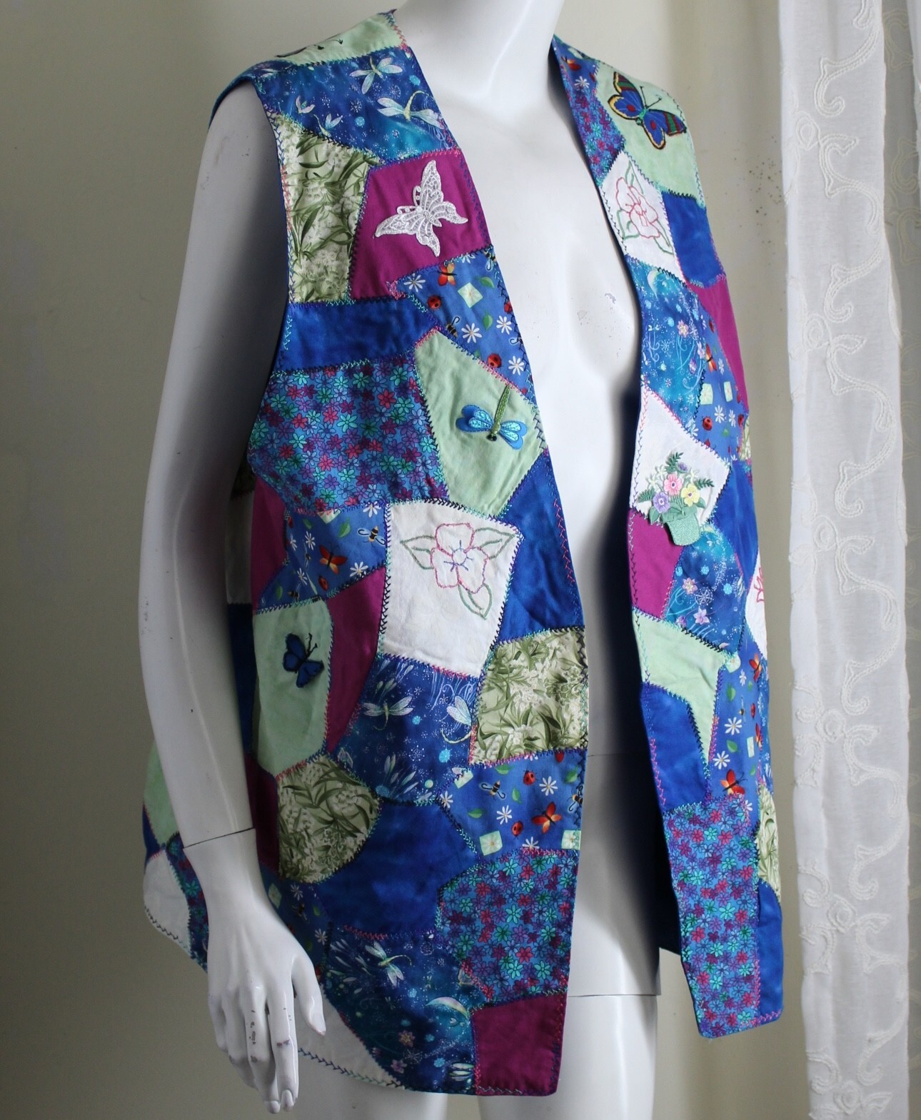 Handmade OOAK Patchwork QUILTED Butterfly Nature … - image 5