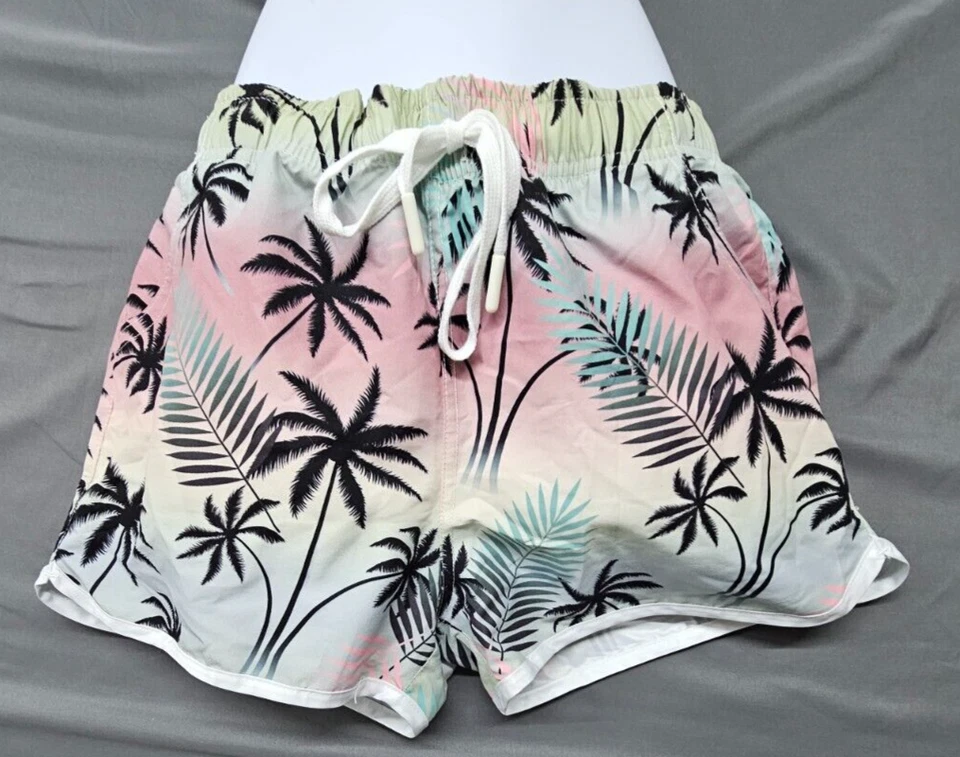 棕榈树板短裤,带 2 个口袋,尺寸 S,适合女性海滩,夏季 — 第 2/4 张图片