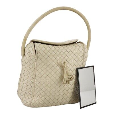 BOTTEGA VENETA INTRECCIATO Hand Bag Leather Beige Auth BOTTEGA VENETA INTRECCIATO Hand Bag Leather Beige Auth