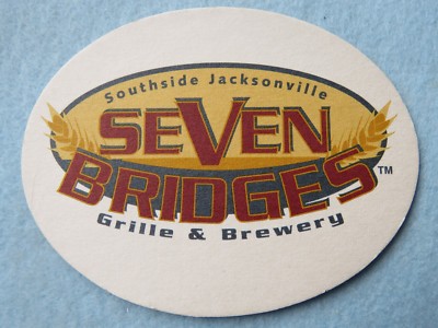 BEER Brewery COASTER ~ SEVEN BRIDGES Grille & Brewery ~ Jacksonville, FLORIDA