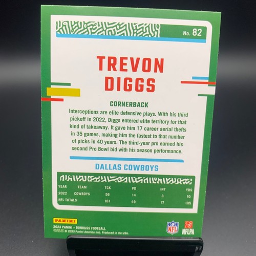 2023 Panini Donruss Blue Press Proof #82 Trevon Diggs Dallas Cowboys - Picture 2 of 2