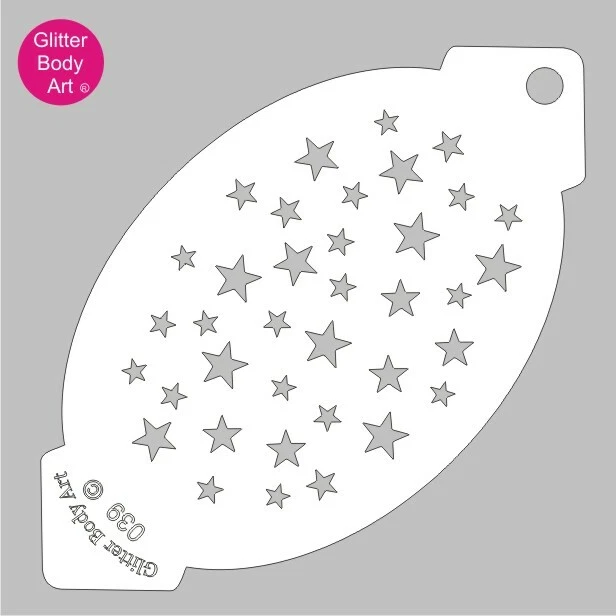GLITTER BODY ART Stars Face Paint Stencil 039- Kids, Art templates, Cake Stencil, Craft Stencils