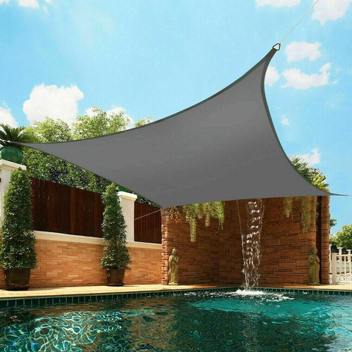 Waterproof Extra Heavy Duty Sun Shade Sail Patio Rectangle Triangle Canopy Cloth - Picture 11 of 77