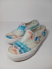 Vans Off The Wall Tie Dye Slip On Canvas Shoes Women Size 5.5 Sneakers
