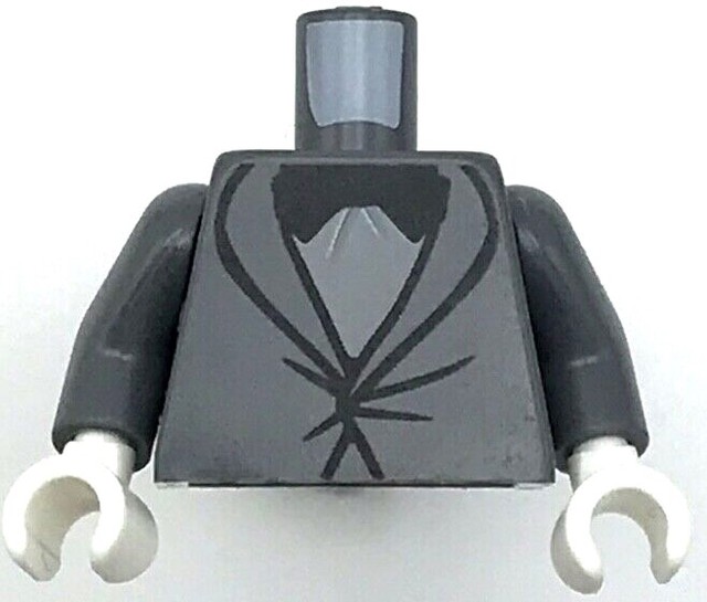Lego New Dark Bluish Gray Torso Suit Tight Fitting with Tie Wedding Tuxedo | eBay