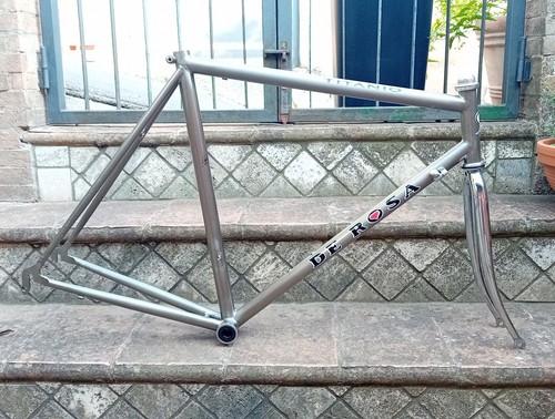 ♡♡♡ De Rosa Titanio Telaio E Forcella Serie Sterzo Campagnolo Record♡♡♡