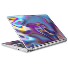 Skins for Acer Chromebook R-13 Decals wrap Opalescent Resin marble oil Slick