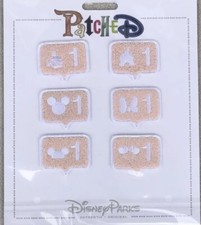 Disney Parks Patched Mickey Mouse Icons LIKE Patch Set 6 Patches Pink Bubble New