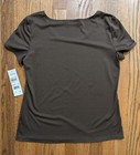 NWT ELEMENTZ Ladies Dark Gold Round Neck Short Sleeve Blouse - SZ Medium — photo 2