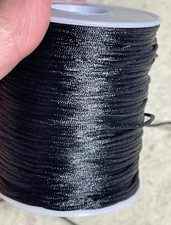 Black Nylon String Cord  1MM 100 Yards Black Twine, Bracelet String for Bracelet