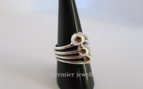 Genuine 925 Sterling Silver Ball Design Ring - Picture 2 of 4