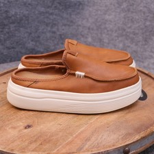 Hey Dude Austin Lift Leather Women's Size 6 US Cognac Brown Slip On Shoes Mules