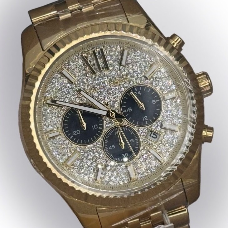 【値下げしました】MichaelKorsゴールドクロノグラフ腕時計MK-8494 Michael Kors Lexington MK8494 Wrist Watch for Men for sale