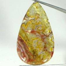 55.80Cts. Natural Top Crazy Lace Agate Pear Cabochon Gemstone 28X50X5MM