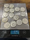 Approx. 2.58 Troy Oz. 16 Kennedy Half Dollars Silver Coin Lot 16 Coins 1964-1969