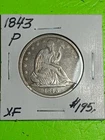 1843-P SEATED LIBERTY HALF DOLLAR. XF CONDITION.FULL LIBERTY.NO PROBLEM.