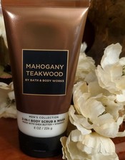 BATH  BODY WORKS Mahogany Teakwood 2 In 1 Exfoliating Body Scrub Wash AUTHENTIC