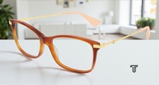 GUCCI GG0513O 003 Square Havana Nude Gold Demo Lens 54 mm Women's Eyeglasses