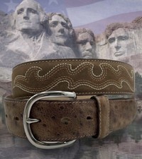 Tony Lama DURMONT OSTRICH Belt Made In USA Size 36 Rodeo Style C42575 NWT $70