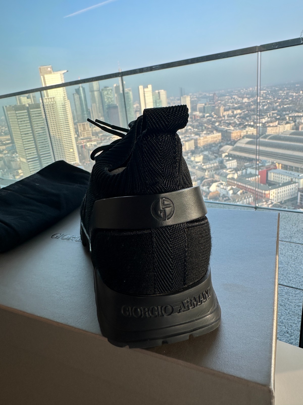 Giorgio Armani knit and leather sneakers 41.5 image 6