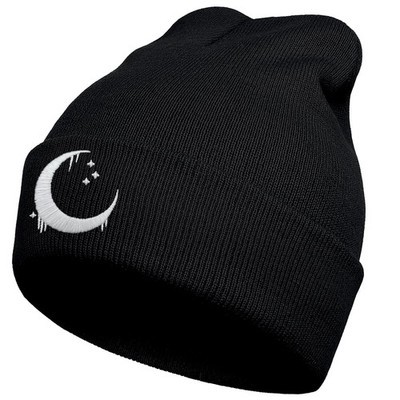 Funny Goth Beanie for Men  Women, Winter Cool Cute Emo Embroidery Knit Hat Go...