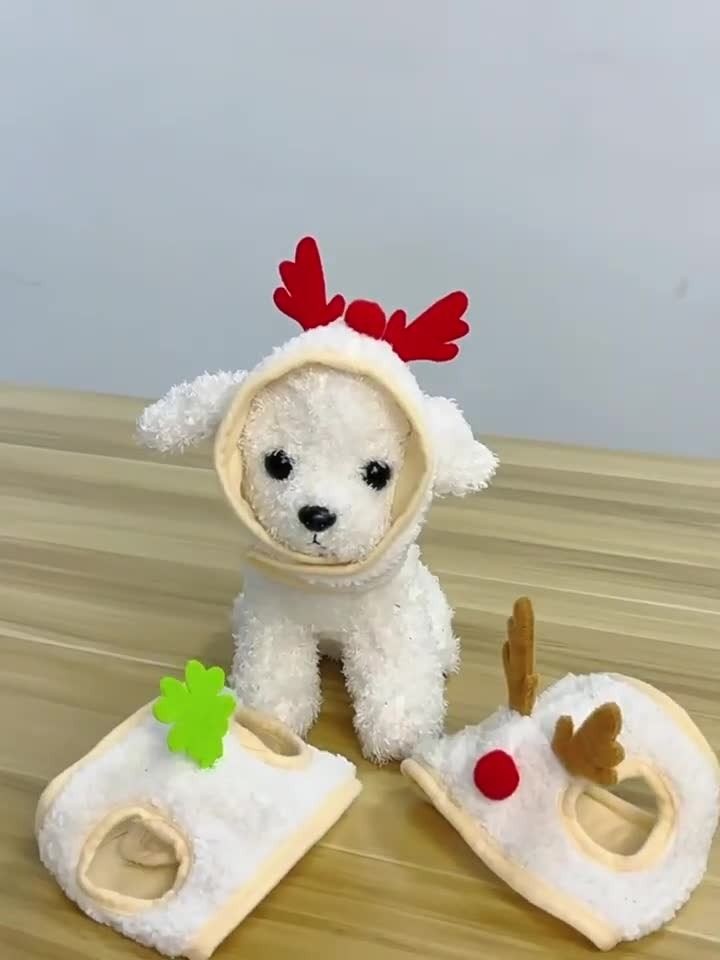 Fascia Natalizia Con Orecchie Da Renna Per Cane: Costume Cosplay Morbido E Regolabile Per Le Feste!
