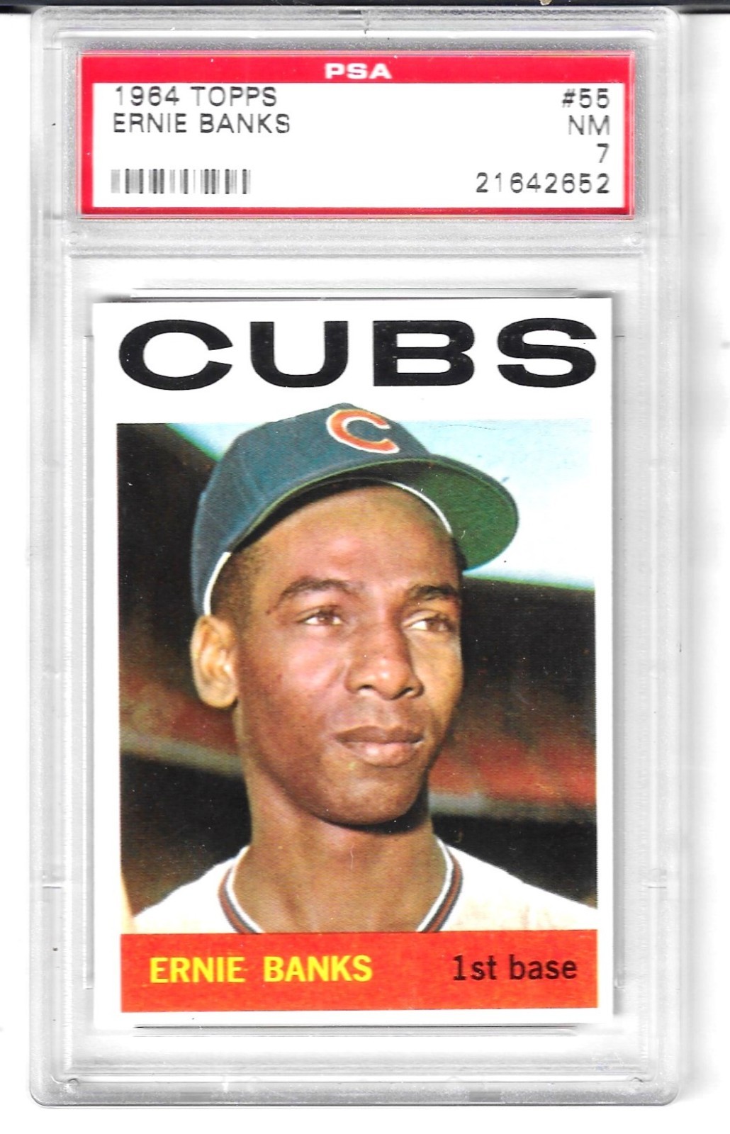 1964 Topps #55 Ernie Banks Chicago Cubs PSA 7