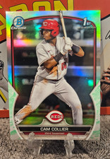 2023 BOWMAN CHROME GREEN LUNAR CRATER BDC-143 Cam Collier Cincinnati Reds