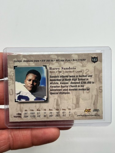 1997 Playoff Absolute #183 Barry Sanders - Picture 2 of 2